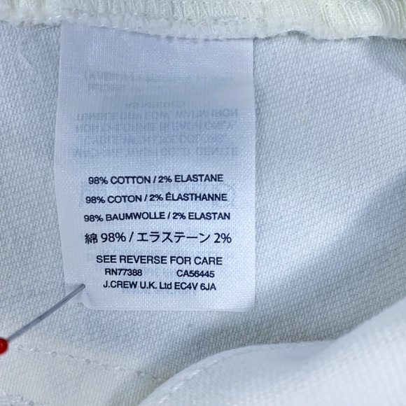 J. Crew Trademark White Jean Skirt, Raw Hem with Fray, Cotton Blend with Stretch - Picture 6 of 9